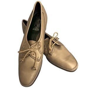 Women's Barker of Earls Barton Leather Shoes w/Laces Mushroom Brown Size 80 NWOT